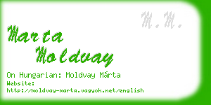 marta moldvay business card